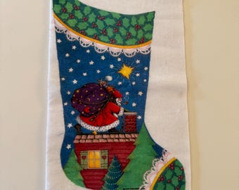 Vintage Mary Engelbreit Christmas Stocking Kit 1996 Daisy Kingdom Simple Socks Santa Cut Sew Felt NOS