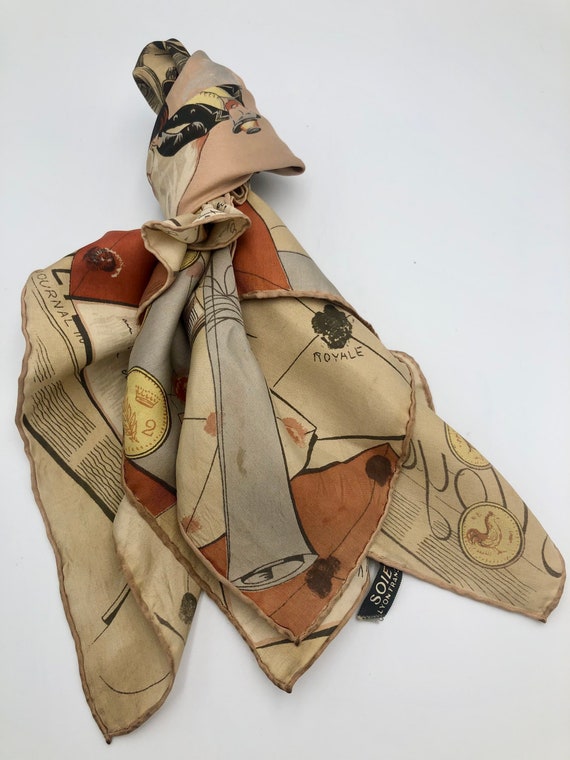 Vintage Pierre Baccara Silk Scarf Le Grand Courie… - image 2