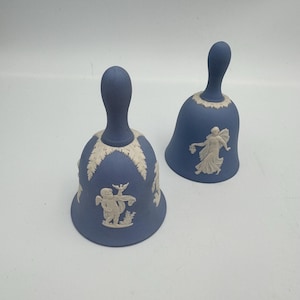 Vintage Choice of Wedgwood Bell - Jasperware Blue - Cherubs or Lady in Flowing Gown - 4&quot; Tall