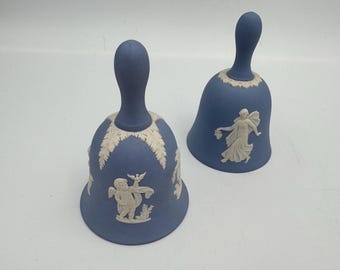 Vintage Choice of Wedgwood Bell - Jasperware Blue - Cherubs or Lady in Flowing Gown - 4" Tall
