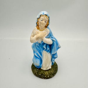 Vintage Mary Replacement Piece for Nativity Set - Atlantic Mold - Hand Painted Ceramic