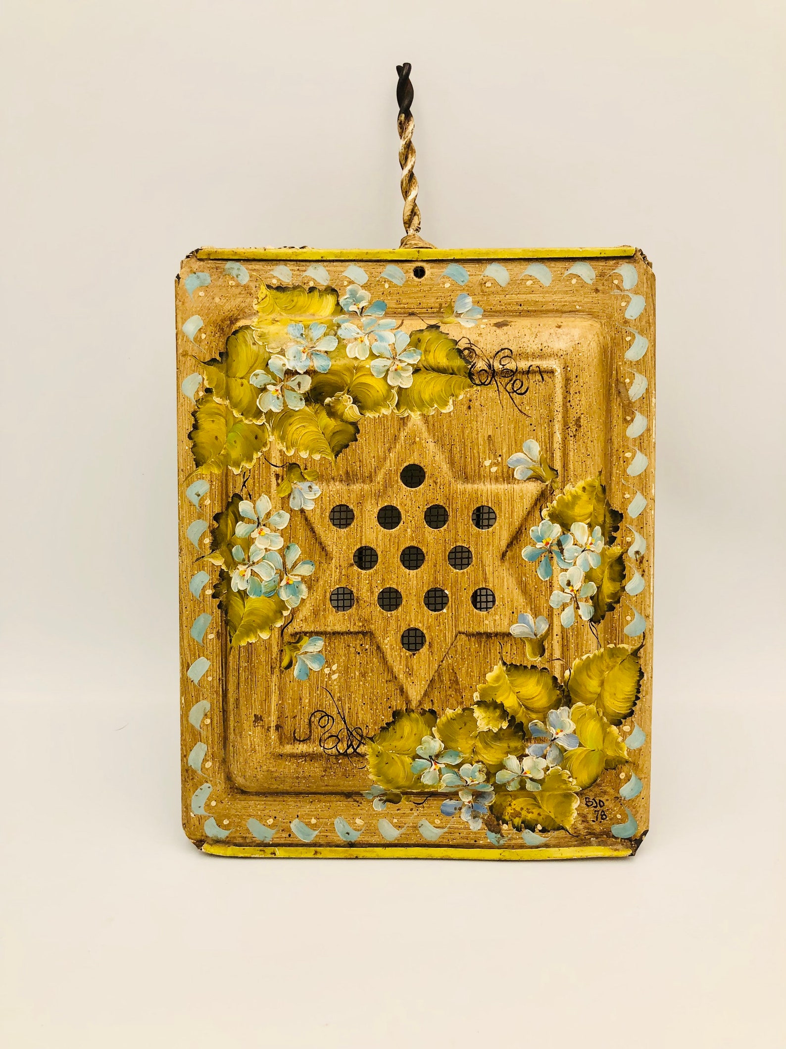 Vintage Upcycled Tole Painted Wire Fireplace Popcorn Popper Etsy