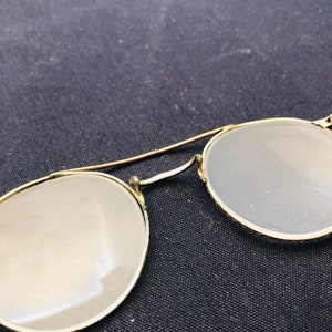 Vintage Shuron Hibo Wire Rimmed Spectacles 12K Gold Filled Curved Earpieces image 8