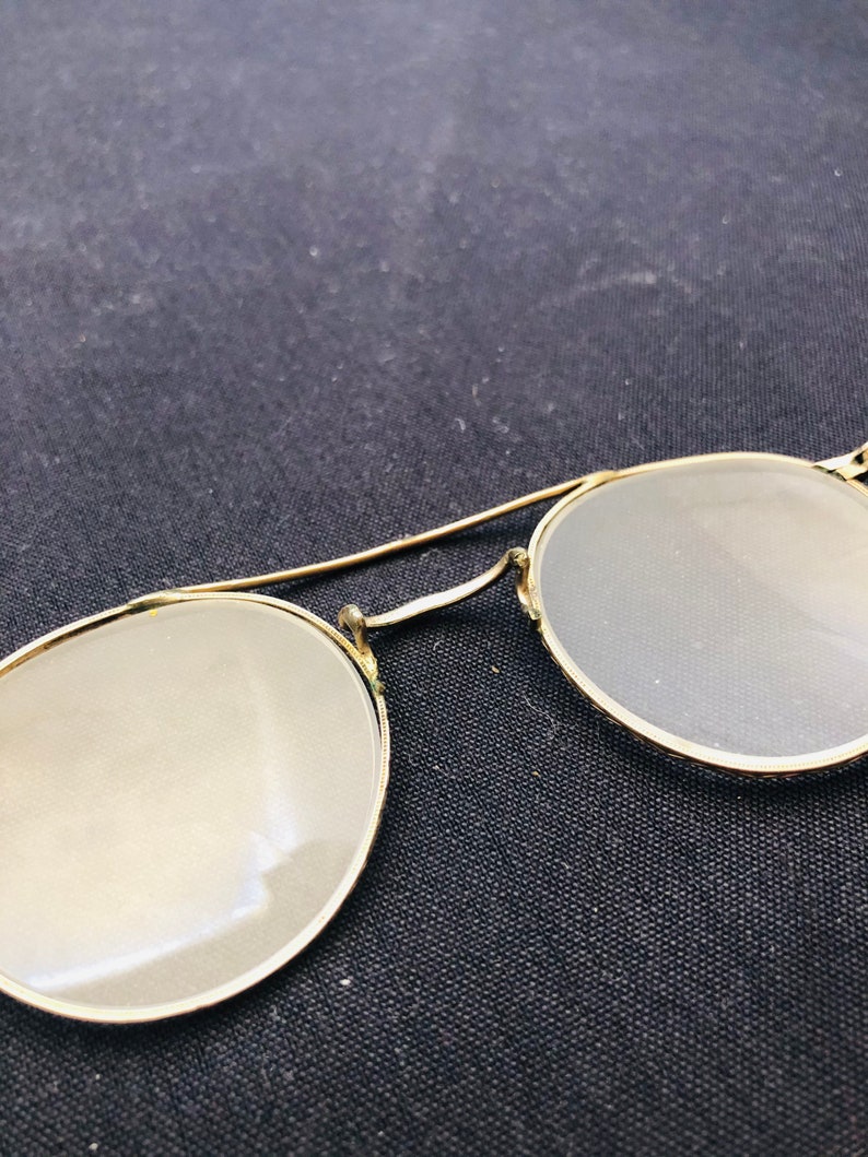Vintage Shuron Hibo Wire Rimmed Spectacles 12K Gold Filled Curved Earpieces image 8