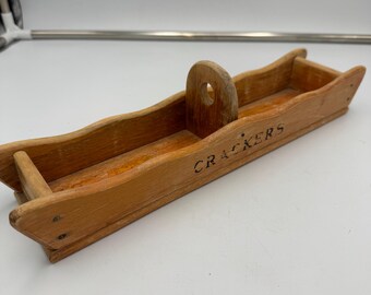 Vintage-Kekstablett aus Holz mit Griff in der Mitte, 33 cm (13 Zoll), rustikales Küchentablett im Landhausstil, Serviertablett aus Holz