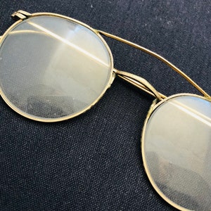 Vintage Shuron Hibo Wire Rimmed Spectacles 12K Gold Filled Curved Earpieces image 3