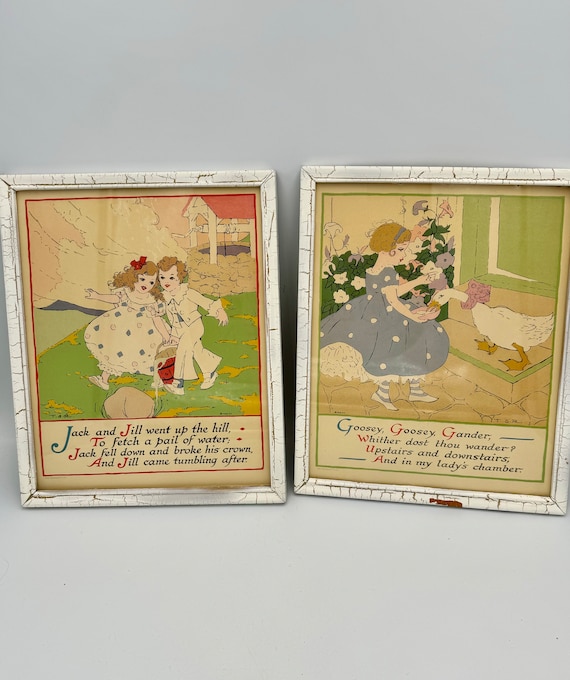 Vintage Nursery Rhyme Printables 1950s Vintage Nursery Rhyme Print