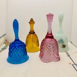 Vintage Choice of Glass Bells Tiara Sandwich Amber Fenton Custard Hand Painted