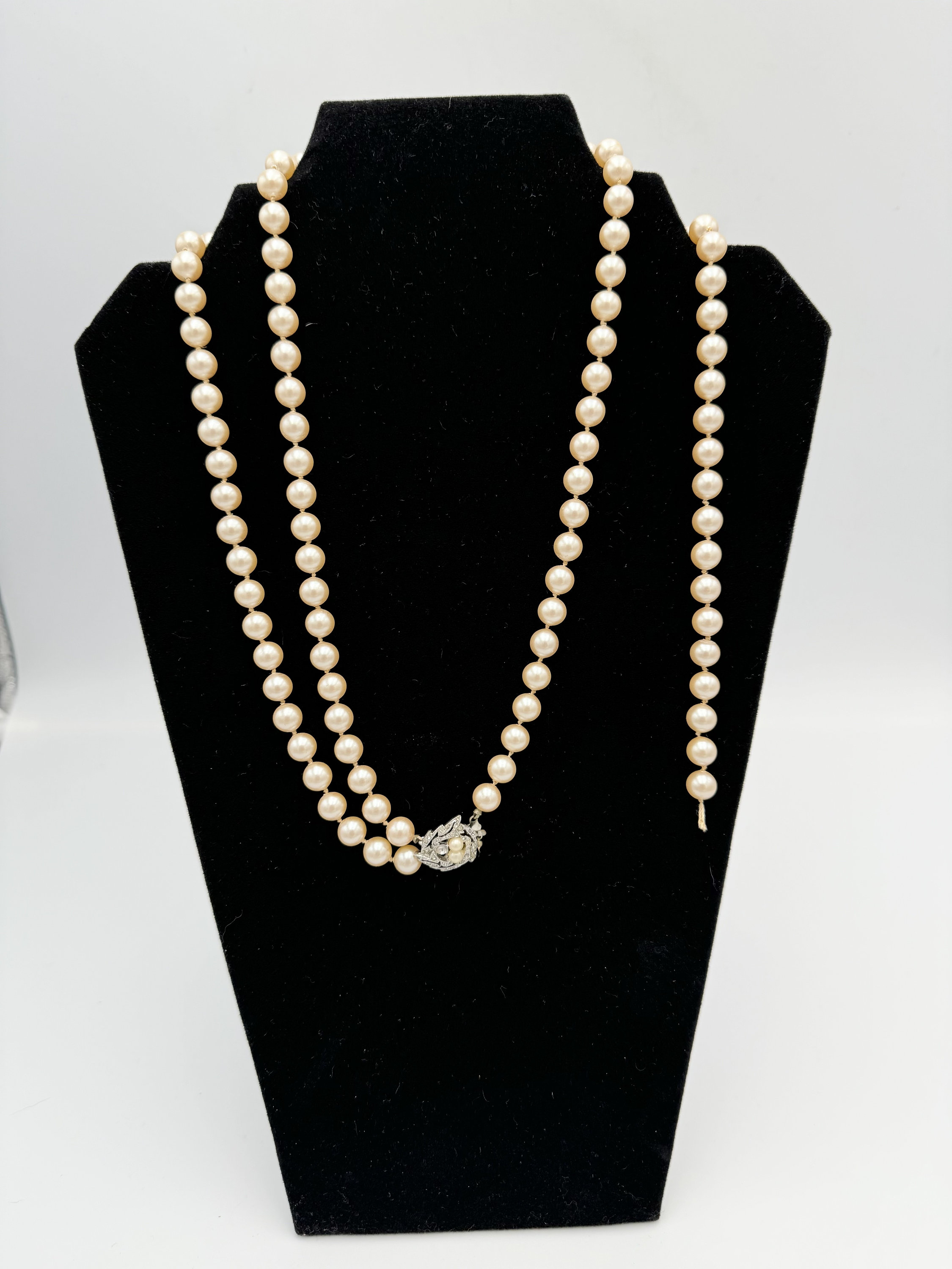 アクセサリー UND 2WAY LONG PEARL NECKLACE (ameri) Vintage Double Strand Pearl Necklace With Pearl and