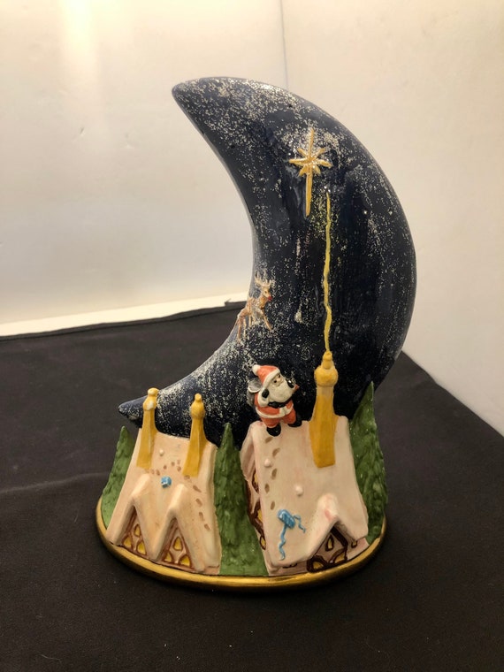 Ceramic moon night sale light