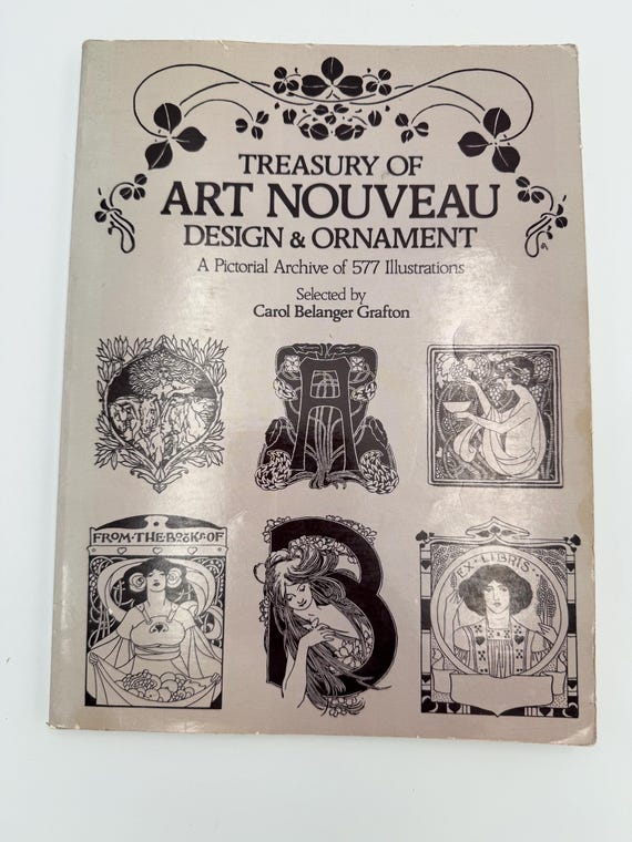 Vintage Art Nouveau Book - Dover Publications - Treasury of Art