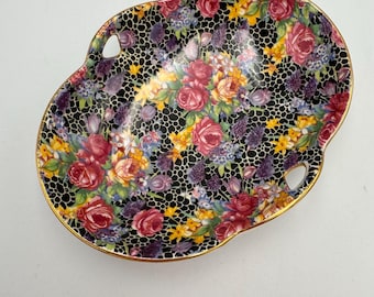 Vintage Royal Winton HAZEL Chintz Dish - 5" Oval Sweet Meat Dish - Candy / Trinket / Soap / Jewelry - Made in England