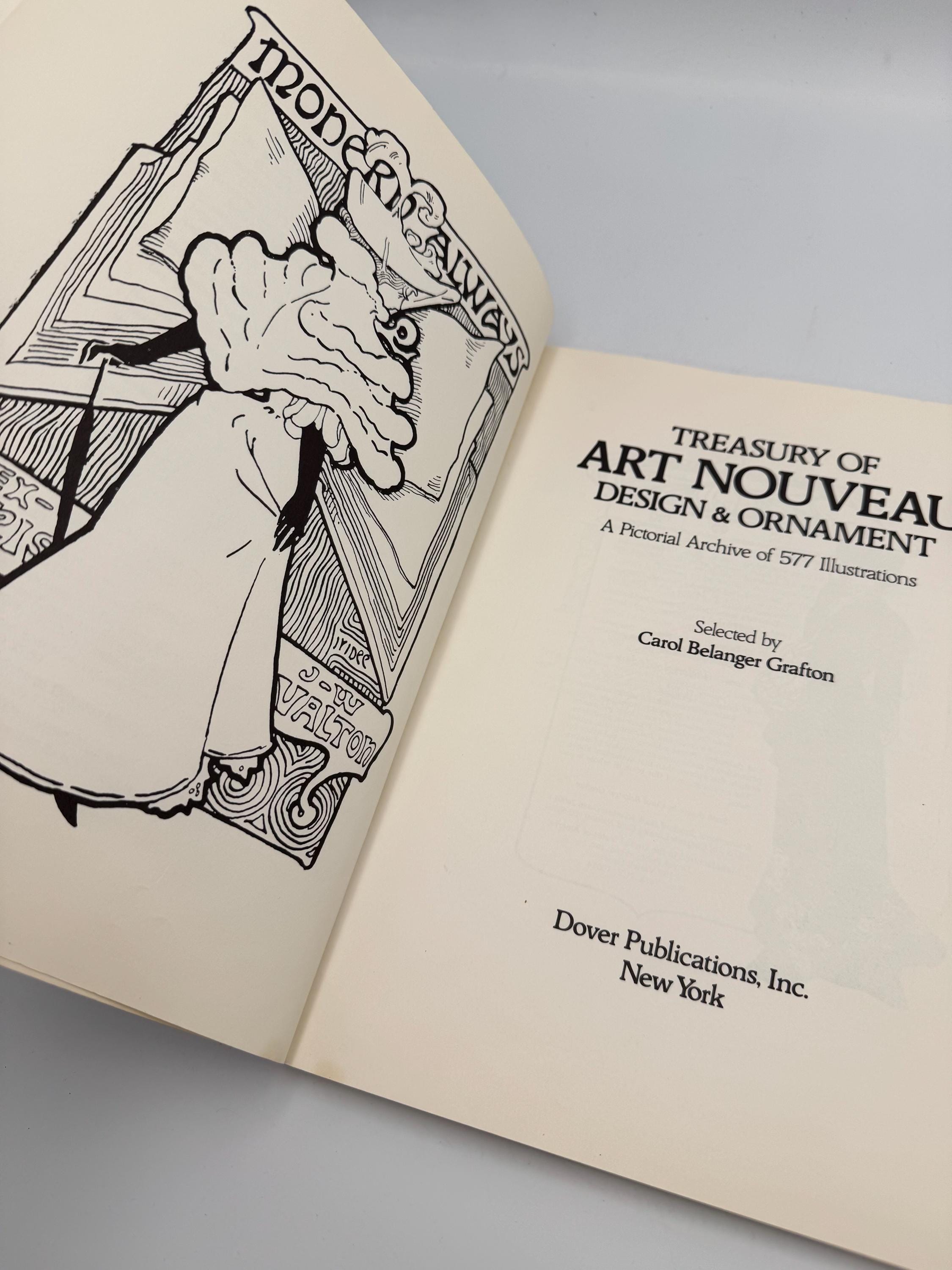 Vintage Art Nouveau Book - Dover Publications - Treasury of Art