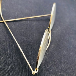 Vintage Shuron Hibo Wire Rimmed Spectacles 12K Gold Filled Curved Earpieces image 6