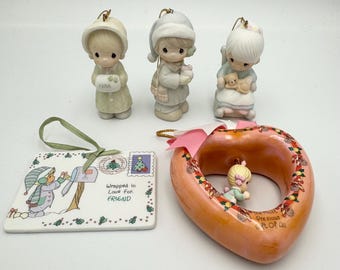 Vintage Choice of Enesco Christmas Ornaments - Precious Moments - Pastel Colors - Highly Collectible