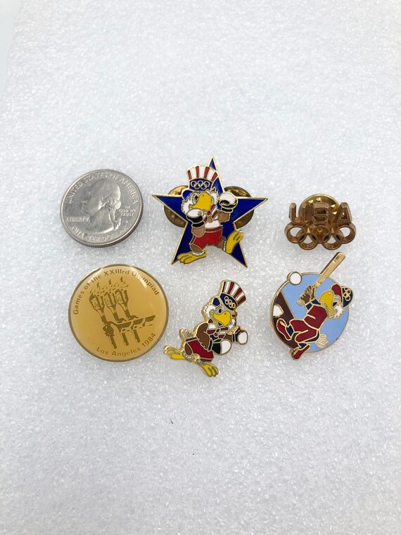 Vintage Set of 5 Olympic Pins 1984 Los Angeles Su… - image 2