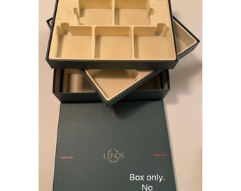 Vintage EMPTY Lenox Carousel Animal Ornament Box 1989 24 Piece Set Storage Box with 3 Insert Trays