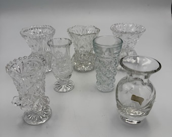 Choice of 1 - Vintage Glass Mini Bud Posy Violet Vases 3" to 3-1/8"