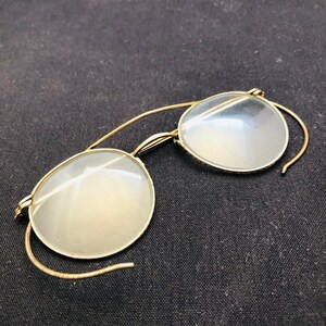 Vintage Shuron Hibo Wire Rimmed Spectacles 12K Gold Filled Curved Earpieces image 2