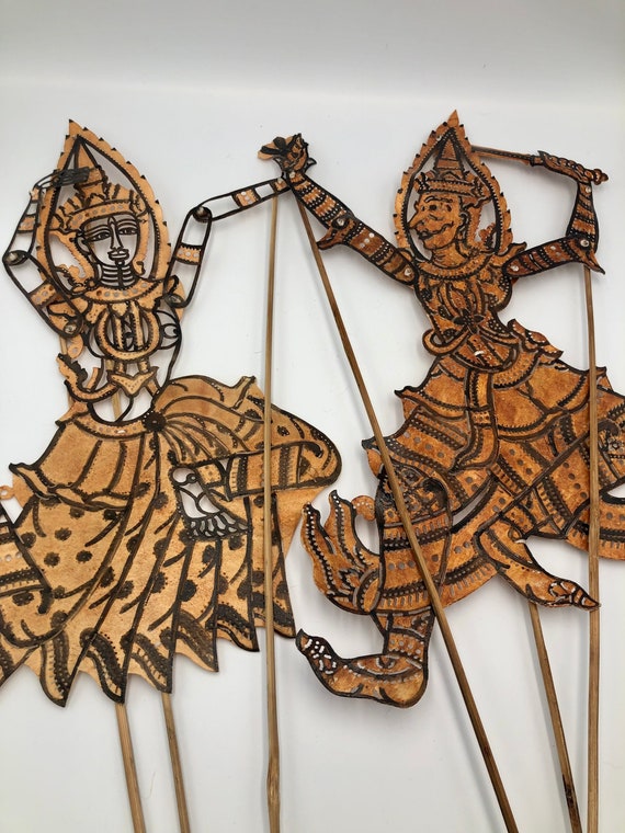 ジャワのインドネシアの影絵人形ワヤン・クリットのヴィンテージ