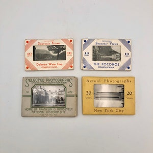 Escolha vintage de miniaturas de fotos para lembranças - Exibição de livro de recortes original e sem uso dos anos 1940