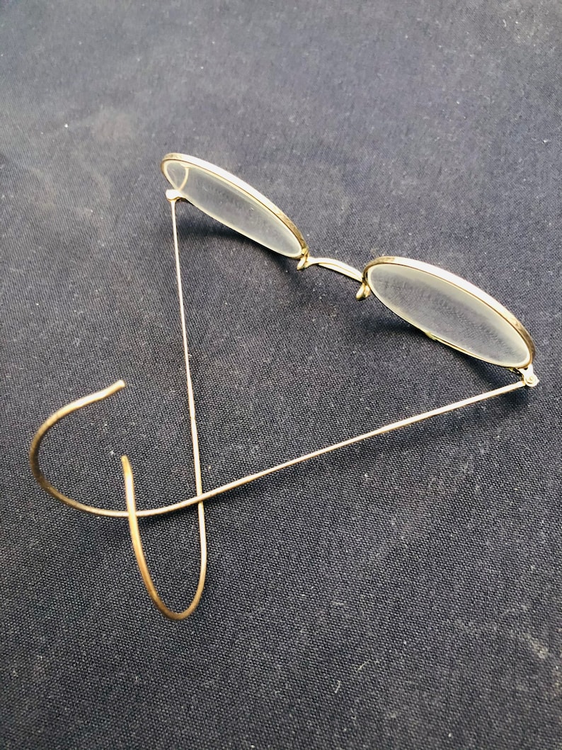 Vintage Shuron Hibo Wire Rimmed Spectacles 12K Gold Filled Curved Earpieces image 5