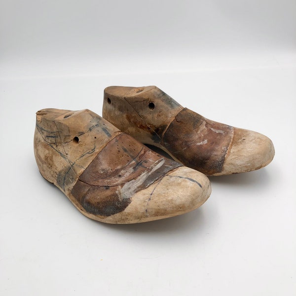 Antique Vintage Wooden Cobbler Shoe Forms Molds Lasts Primitive Rustic Home Decor
