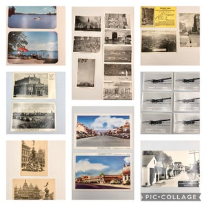 Wybór rocznikowych zestawów pocztówek fotograficznych Nostalgiczne gotowe do oprawienia ORYGINALNY eksponat z lat 40. i 50. XX wieku
