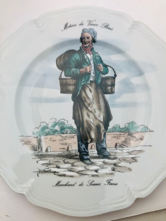 Metiers du Vieux Paris 磁器プレートのヴィンテージセット (5 個