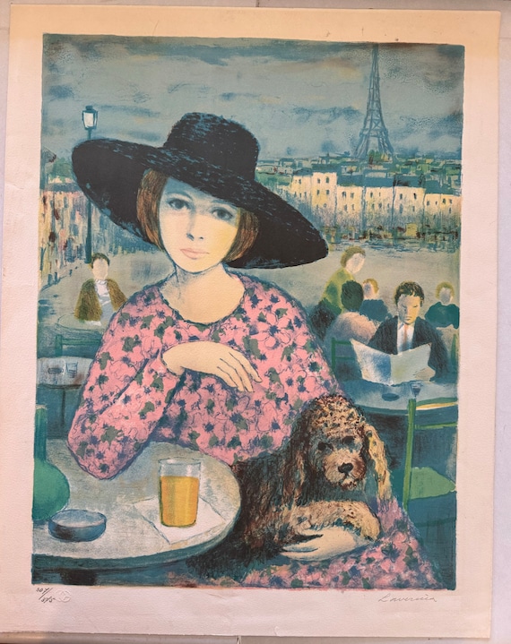 Vintage ANGELINA LAVERNIA Lithograph - Paris, La Tour Eiffel
