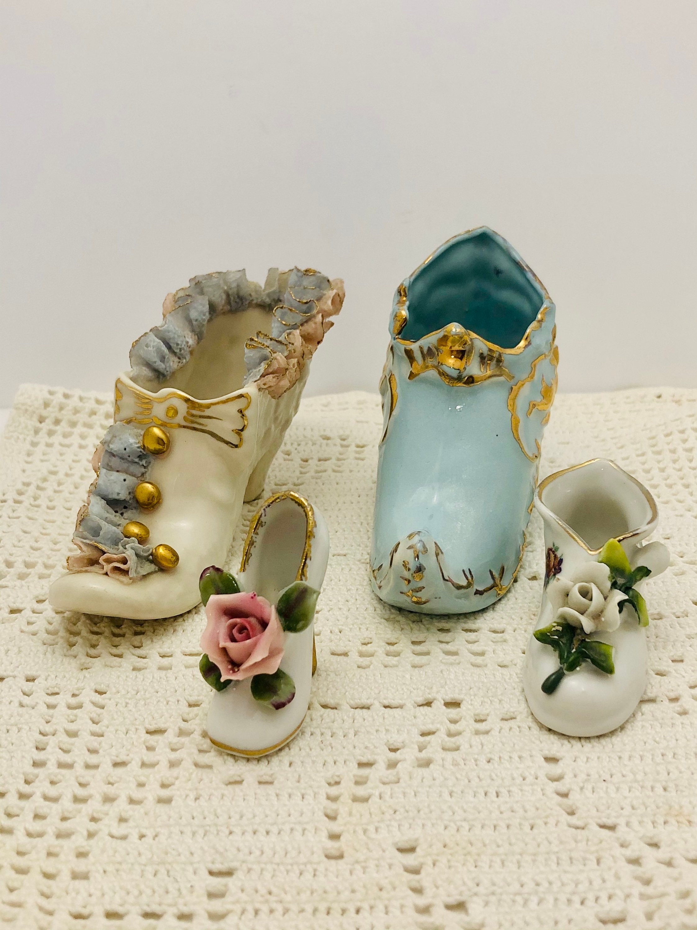 Vintage Set of Porcelain Shoes Heirlooms of Tomorrow Japan | Etsy