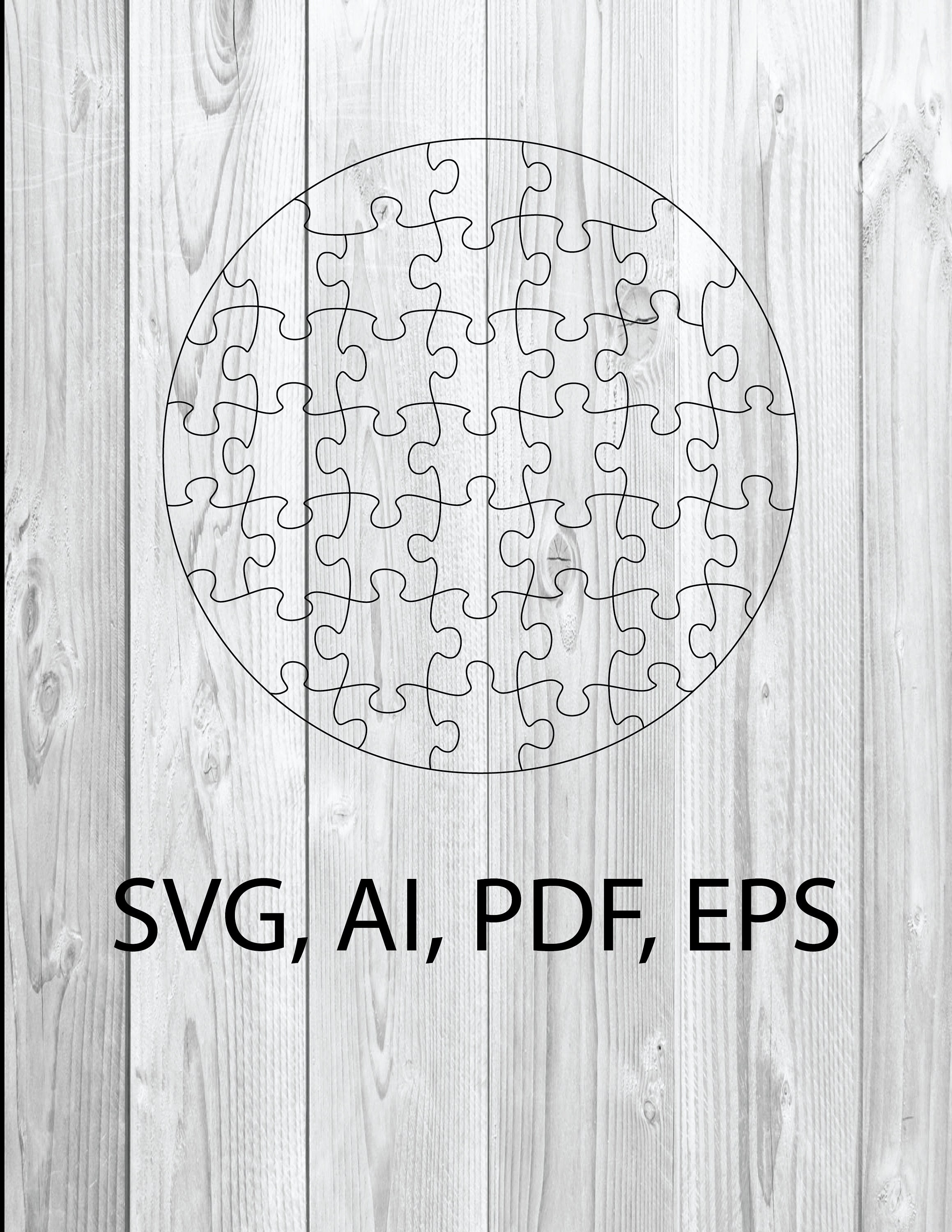 Circle Puzzle SVG Digital Download Circle Puzzle Use with Etsy