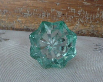 Verre de mer vert évasé bouton de fleur coupé étoile en verre transparent bouton de tiroir rustique côtier romantique pays