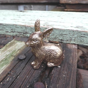 Metallic Rose Gold BUNNY RABBIT Metal Knob Drawer Pull Animal Character Nature Nursery
