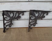 Set of 2 OCTOPUS Shelf Brackets - Cast Iron Metal - Coastal Nautical Beach Sea Creature Animal Rustic - Wall Decor - Corner Trims