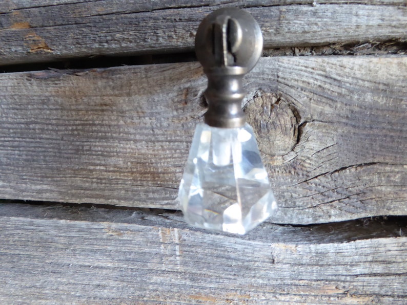 Antique Brass Glass Teardrop Tear Drop Drawer Pull Knob Etsy