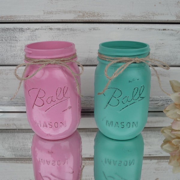 Turquoise Mason Jar Etsy