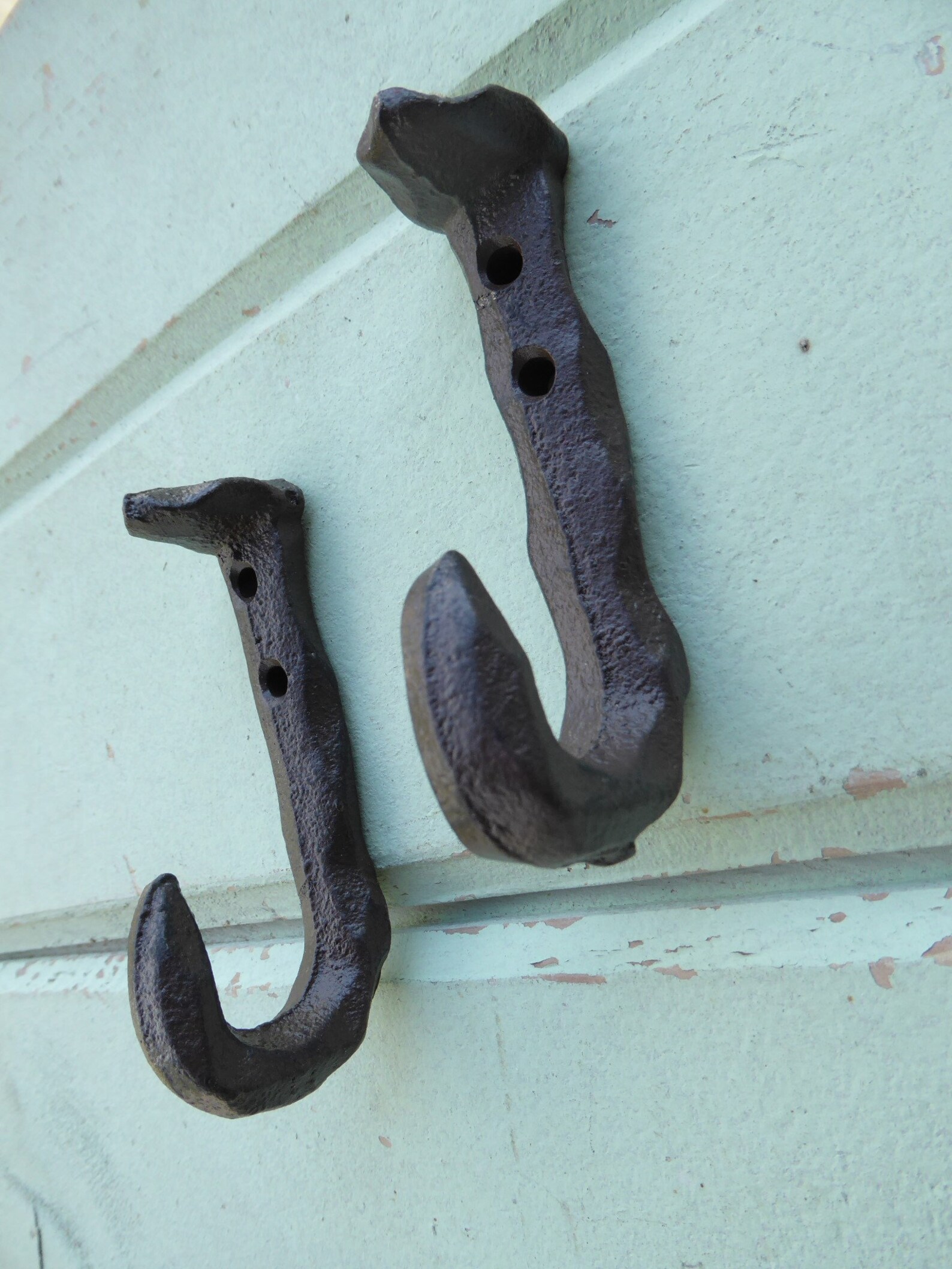 Railroad Spike Wall Hook Hammered Cast Iron Metal Rustic Etsy
