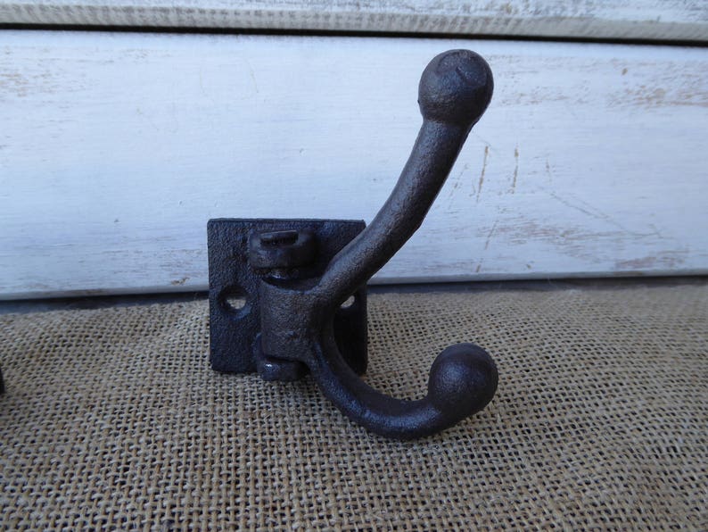 Cast Iron Metal Swing Swivel Double Wall Hook Rustic Industrial Urban Farmhouse Old World Hardware Diy
