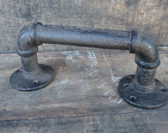 Industrial Rustic Pipe Handle Towel Rack Holder Bar Bathroom Etsy