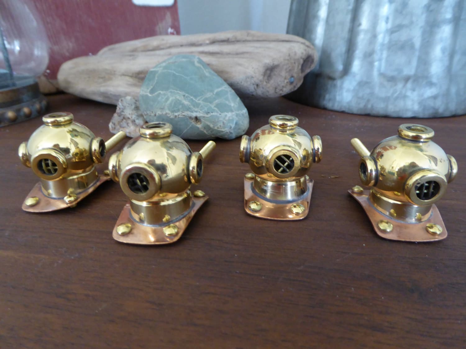 Deep Sea DIVER HELMET Scuba Knob - Copper & Brass Metal Nautical