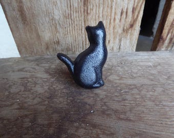 BLACK CAT Knob Pet Animal Kitty Kitten Cabinet Drawer Pull Home Decor