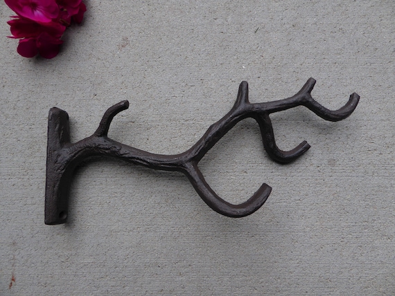 Rustic Tree Branch Large Wall Hook Woodland Nature Cast Iron Metal or Gold  Coat Rack Bath Towel Hanger Home Decor 
