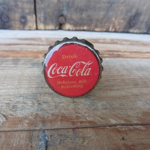 Drink Coca Cola Bottle Cap Knobs Red - Dresser Drawer Coke Pulls - Beach Nautical Shabby Chic Romantic Country