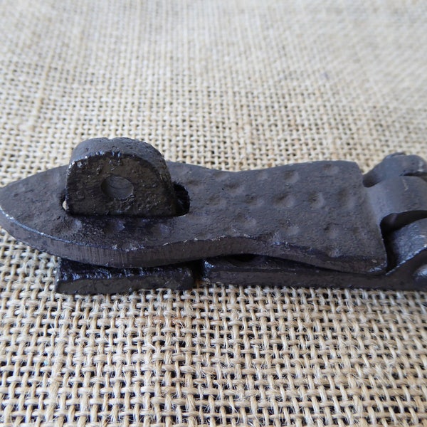 Rustic Hammered Cast Iron Metal Door Cabinet Hinged Latch Hardware ~ DIY Project Supplies