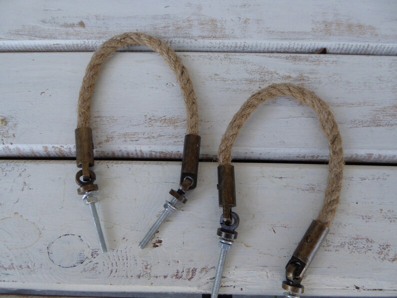 Rope Jute Metal HANDLE Drawer Pull Decor Handle Nautical Etsy