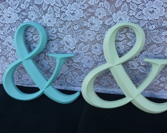 AQUA o MENTA, gran AMPERSAND pintado a mano ~ Letrero de boda ~ Símbolo YD ~ Letra de pared ~ Accesorio para fotomatón, decoración del hogar, marco