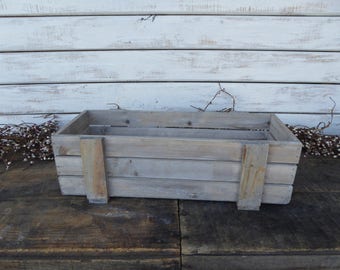 Solid Wood Open Slat Crate Box ~  Rustic Urban Farmhouse Home Decor ~ Kitchen Utensil Holder Mason Jar Organization ~ Centerpiece ~ Planter