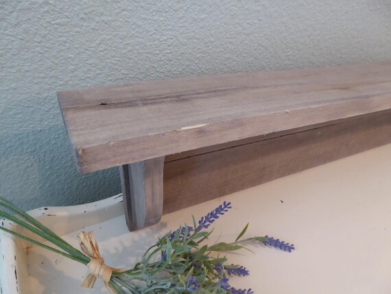 Lightweight Beach Wood Wall Shelf Weathered Urban Farmhouse Image 0