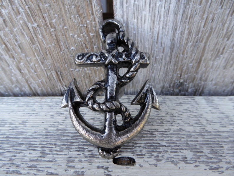 Ship Boat ANCHOR Knob Antique Silver Pewter Decorative Etsy